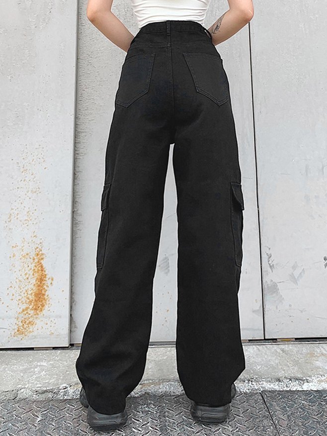 EMMIOL Side Pocket Wide Leg Jeans
