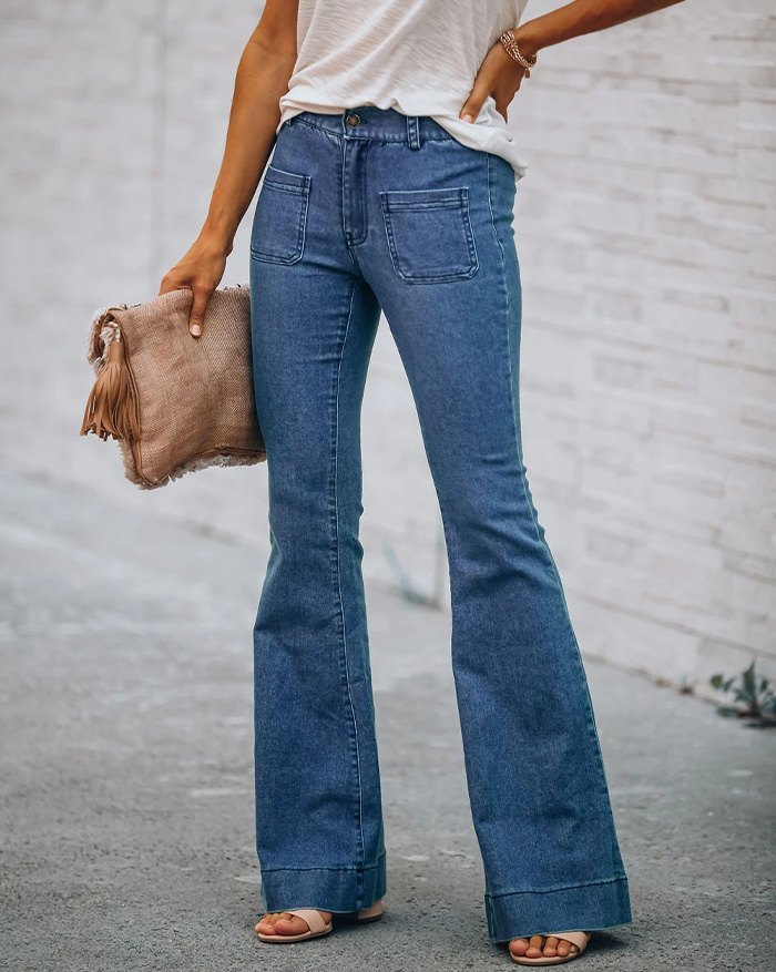 EMMIOL Jeans bootcut de tiro medio