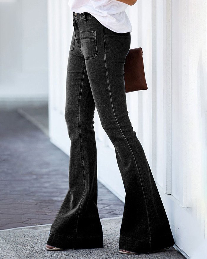 EMMIOL Jeans bootcut de tiro medio