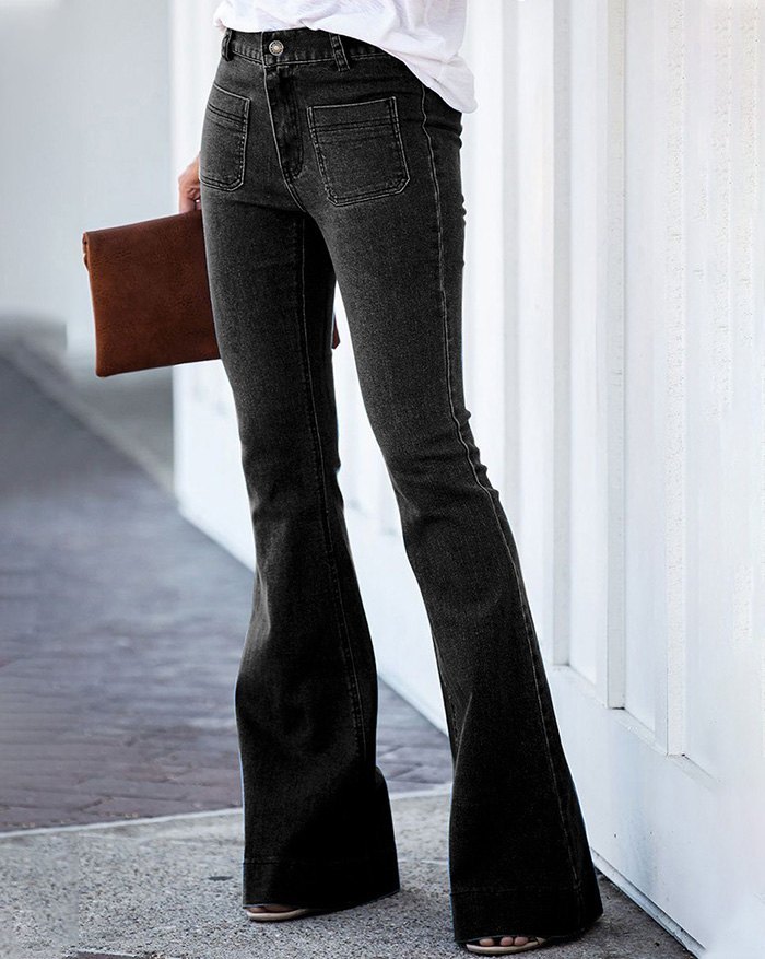 EMMIOL Jeans bootcut de tiro medio