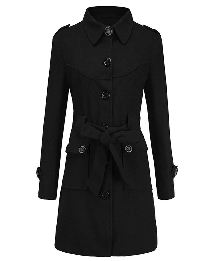 EMMIOL Cappotto di lana con cintura