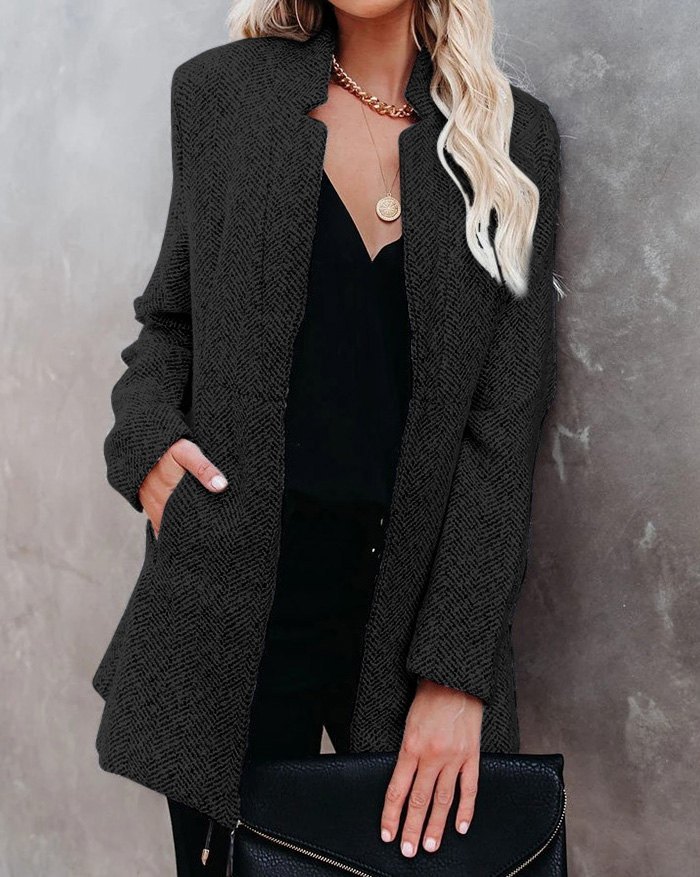 EMMIOL Thickened Tweed Coat