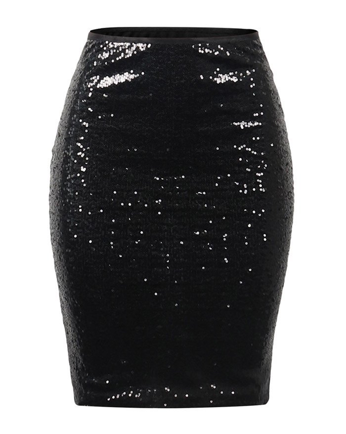 EMMIOL Sequin Wrap Midi Skirt