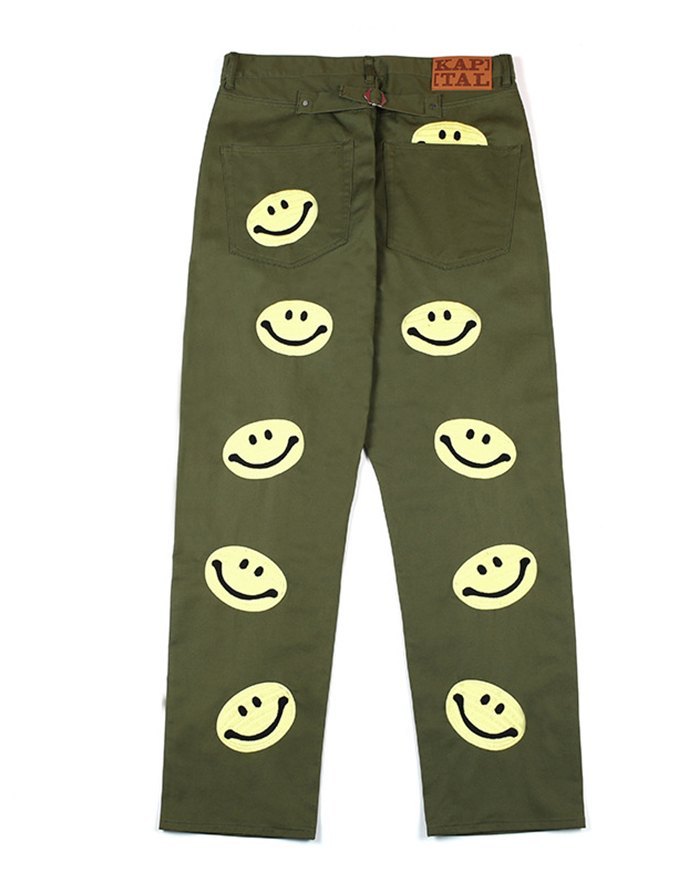 EMMIOL Men's Smiley Embroidered Cargo Pants