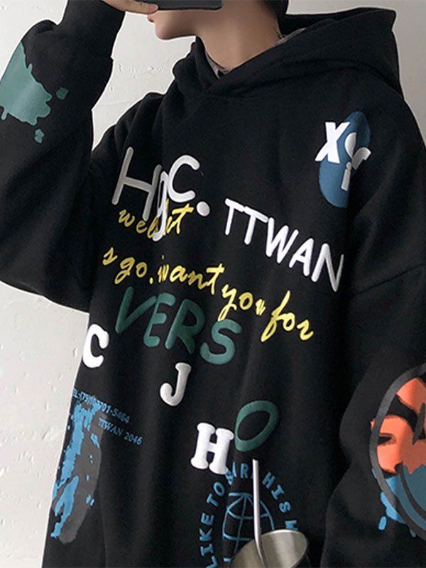 EMMIOL Herren High Street Smiley Print Hoodie