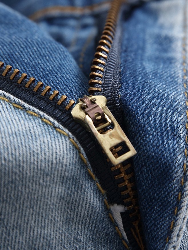 Jeans skinny strappati elasticizzati da uomo, super comodi pantaloni in denim invecchiato con fori distrutti, S