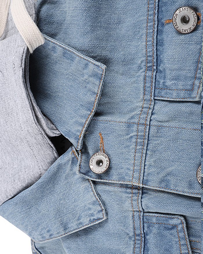 EMMIOL Chaqueta vaquera con capucha para hombre
