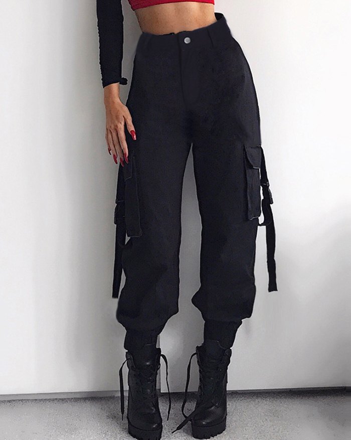 EMMIOL Schoolbag Button Cargo Pants