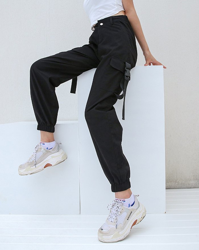 EMMIOL Schoolbag Button Cargo Pants