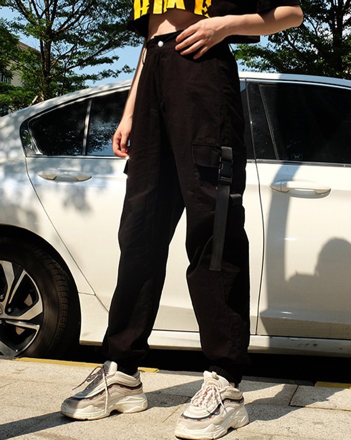 EMMIOL Schoolbag Button Cargo Pants
