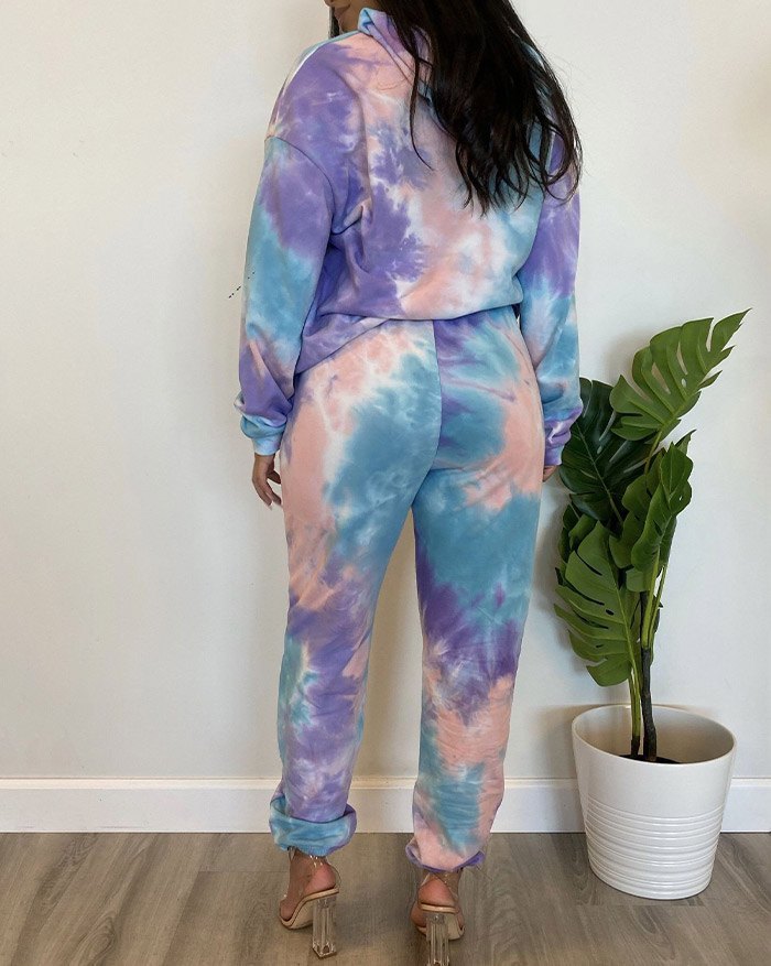 EMMIOL Conjunto de dos piezas con estampado Tie Dye Smile