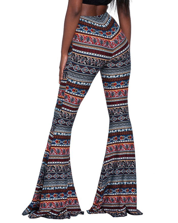 EMMIOL Pantalones acampanados estampados