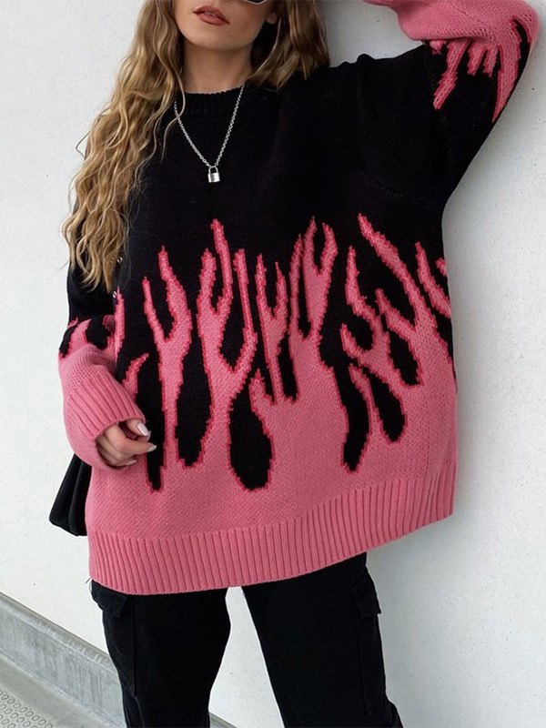 EMMIOL Flammen Mann M?nnergestrickter Pullover Liebe