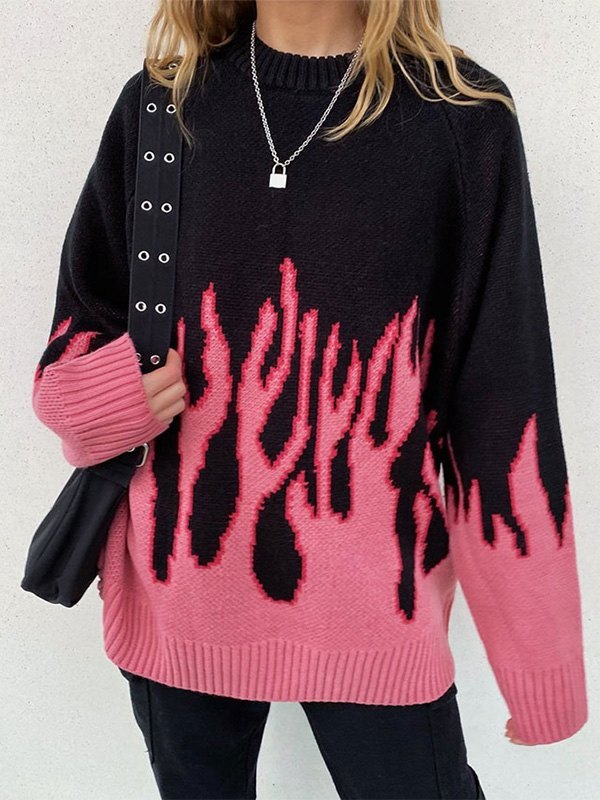 EMMIOL Flammen Mann M?nnergestrickter Pullover Liebe