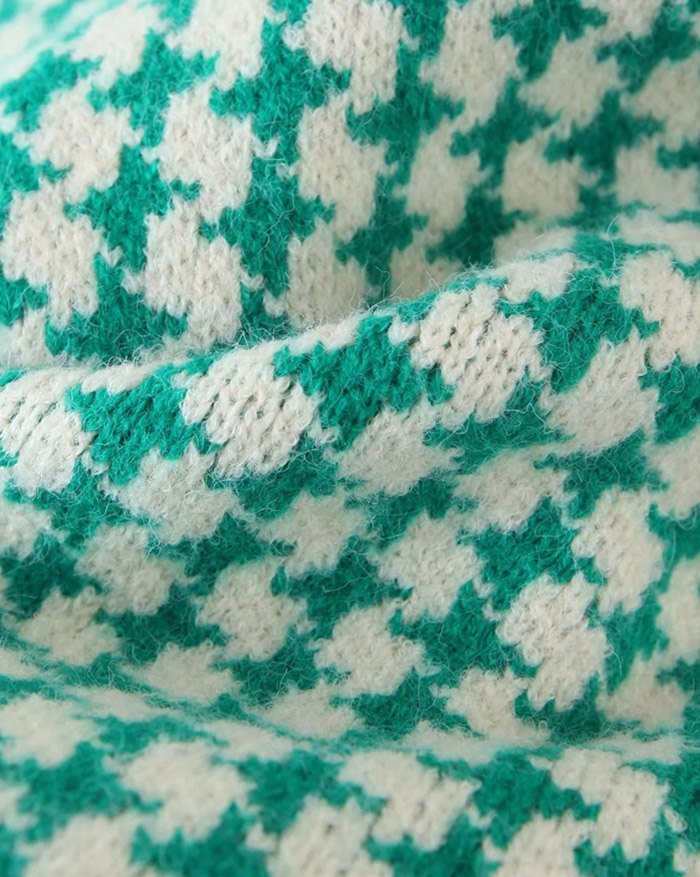 EMMIOL Houndstooth Pattern Sweater Vest