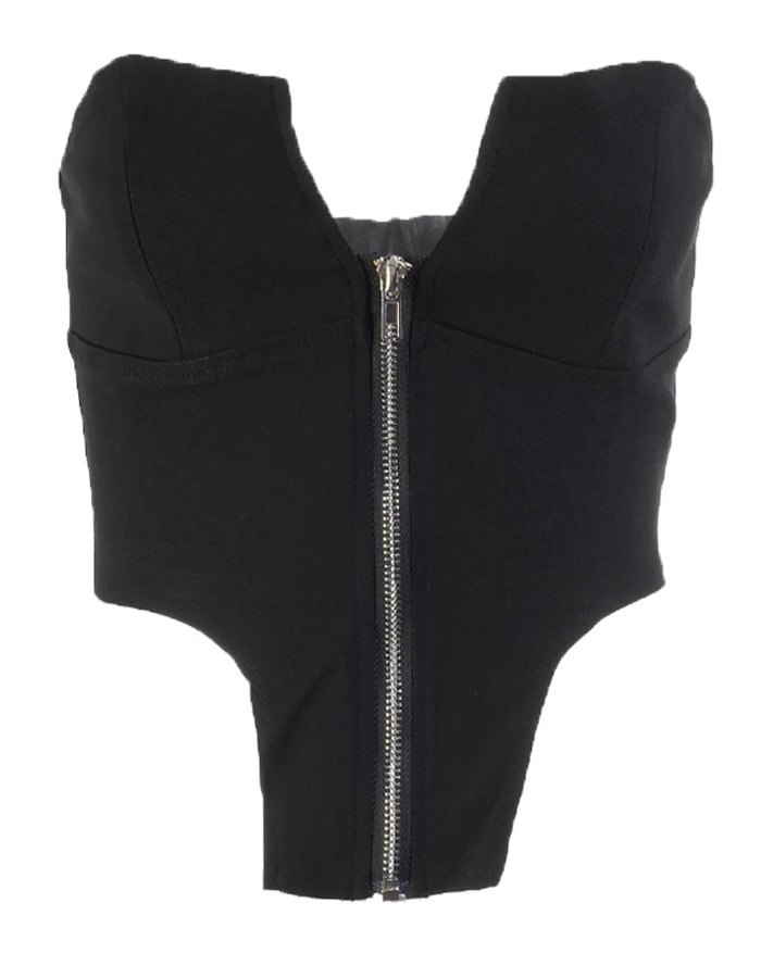 EMMIOL Reißverschluss Korsett Bustier
