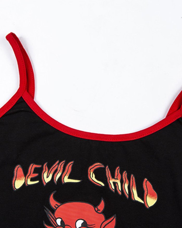 EMMIOL Top de tirantes corto Devil Child