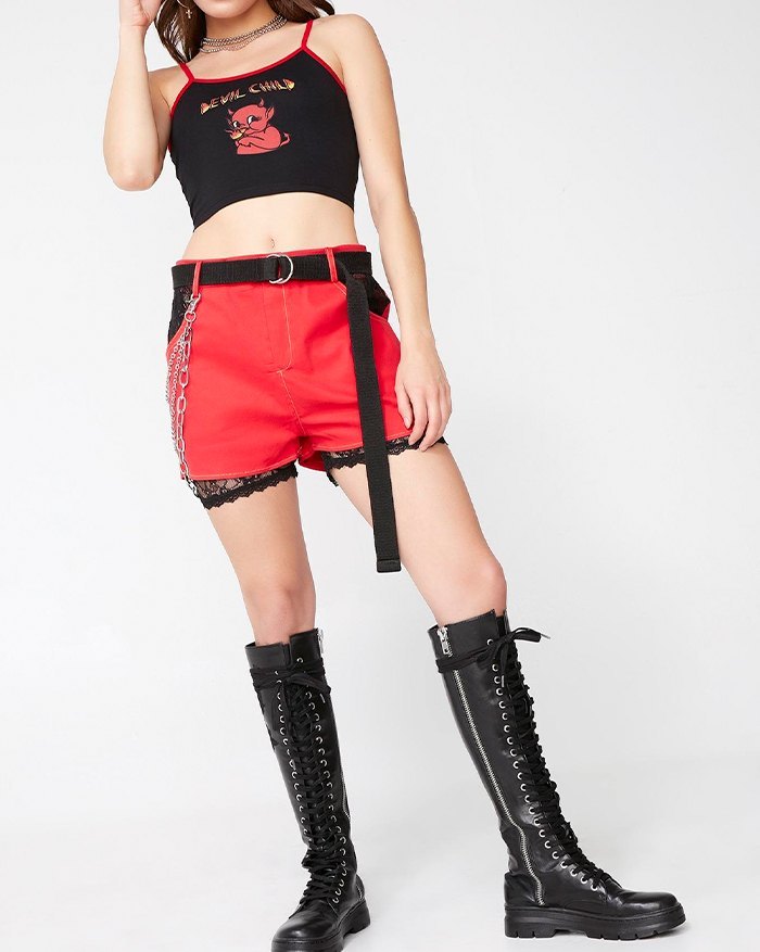 EMMIOL Top de tirantes corto Devil Child