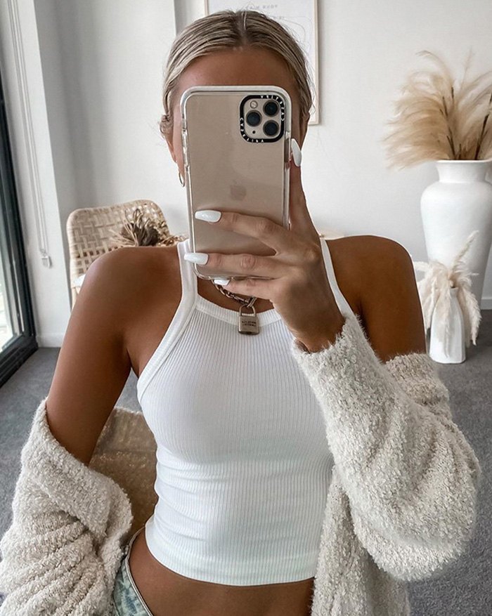 EMMIOL Rib Cropped Tank Top