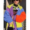 EMMIOL Polar Fleece Colorblock Patchwork Mantel