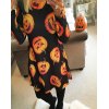 EMMIOL Halloween Kürbis Print Midi Kleid