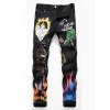 EMMIOL Jeans skinny da uomo con stampa graffiti