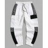 EMMIOL Men's Colorblock Letter Print Cargo Pants