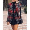 EMMIOL Blazer casual de tweed a cuadros