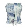 EMMIOL Printed Zipper Bustier