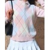 EMMIOL Argyle Contrast Color Sweater