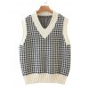 EMMIOL Houndstooth Pattern Sweater Vest