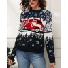 EMMIOL Weihnachts-Schneeflocken-Jacquard-Pullover