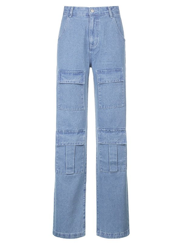 EMMIOL High Waist Pockets Boyfriend Jeans
