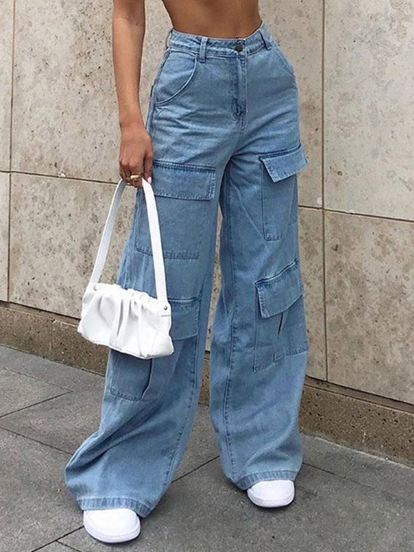 EMMIOL High Waist Pockets Boyfriend Jeans