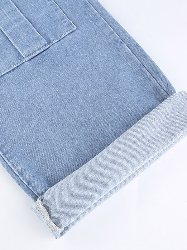 EMMIOL High Waist Pockets Boyfriend Jeans