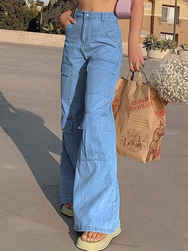 EMMIOL High Waist Pockets Boyfriend Jeans