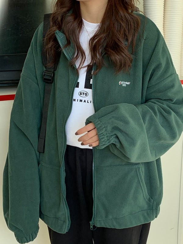 green zipper jacket