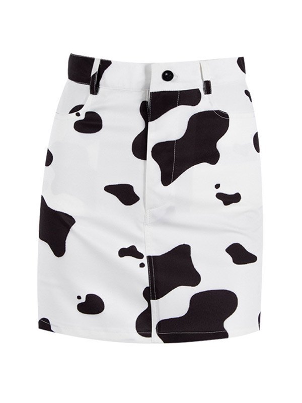 EMMIOL Minifalda High Street con estampado de vaca