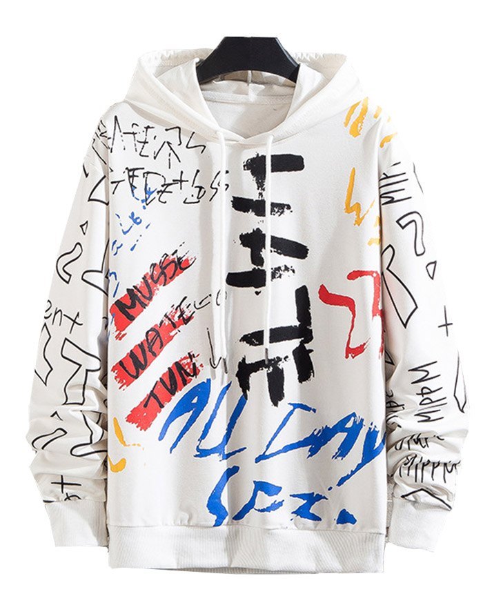 EMMIOL Men's Graffiti Print Hoodie