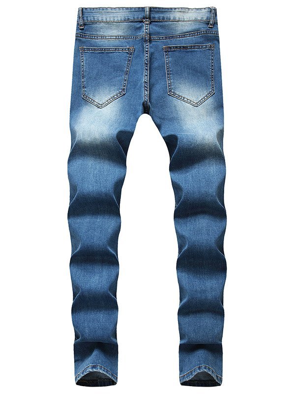 EMMIOL Jeans skinny strappati da uomo