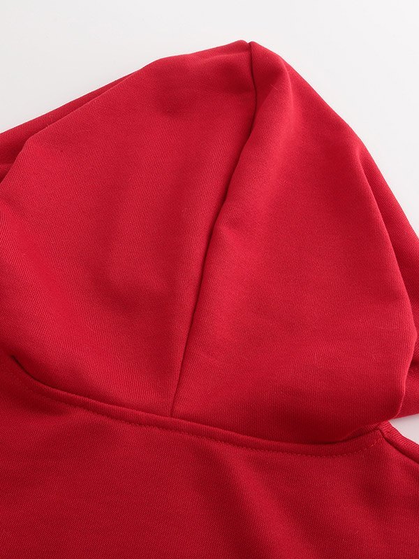 EMMIOL Sudadera corta con capucha sólida