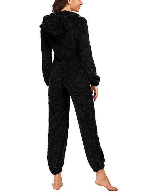 EMMIOL Zip Up Fleece Lounge Jumpsuit