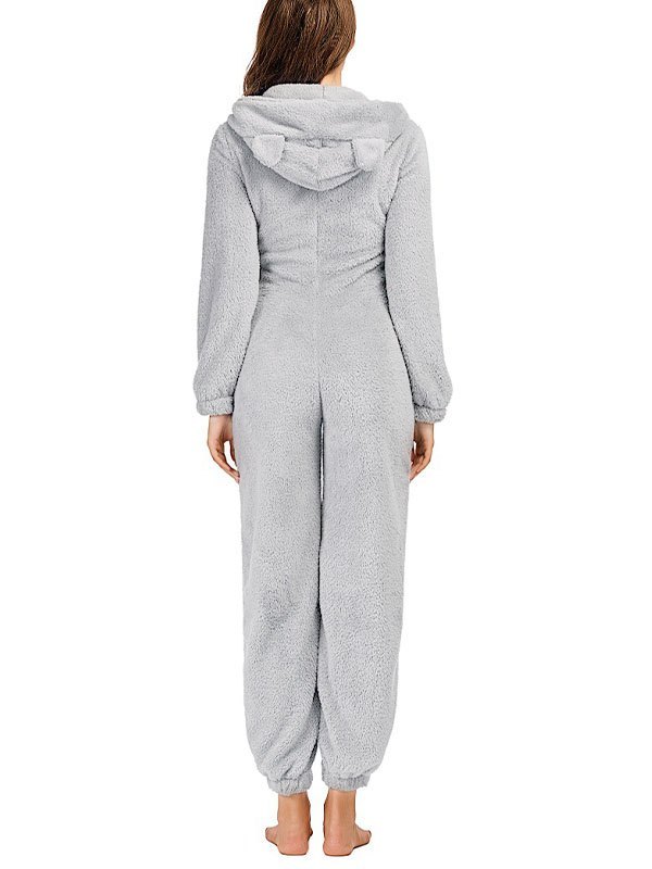EMMIOL Zip Up Fleece Lounge Jumpsuit