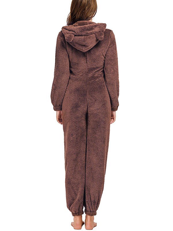 EMMIOL Zip Up Fleece Lounge Jumpsuit