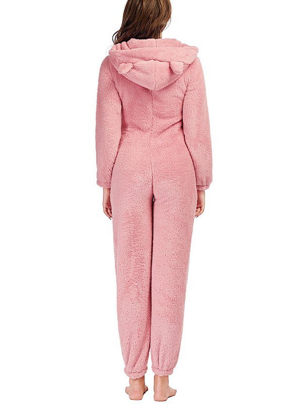 EMMIOL Zip Up Fleece Lounge Jumpsuit