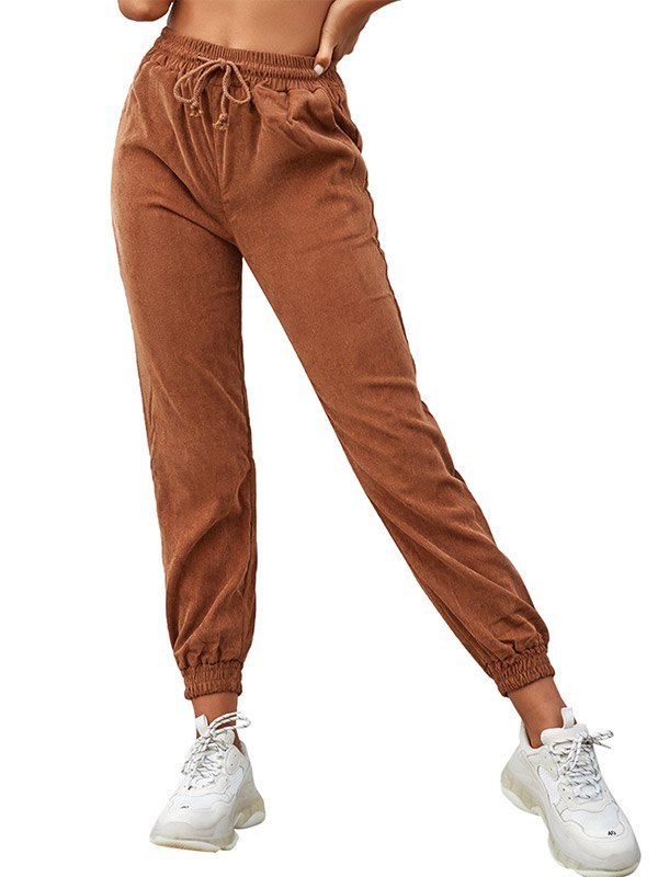 EMMIOL Corduroy High Waist Jogger Pants