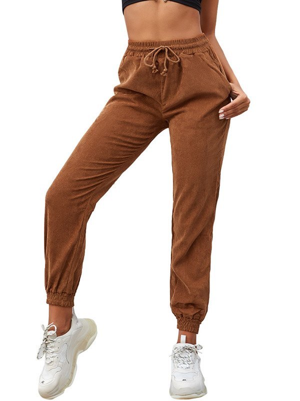 EMMIOL Corduroy High Waist Jogger Pants