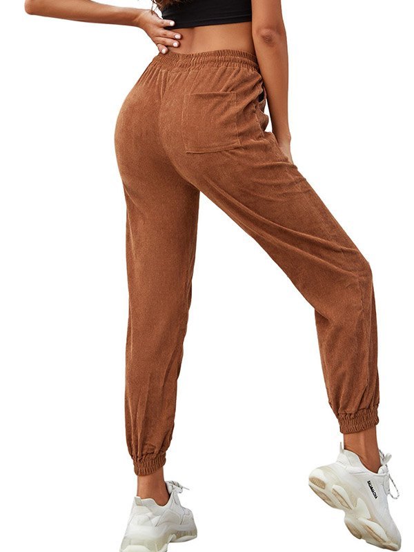 EMMIOL Corduroy High Waist Jogger Pants