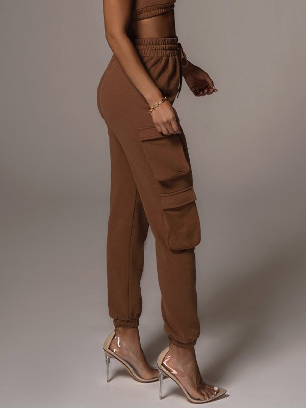 EMMIOL Pantalones jogger con bolsillos laterales