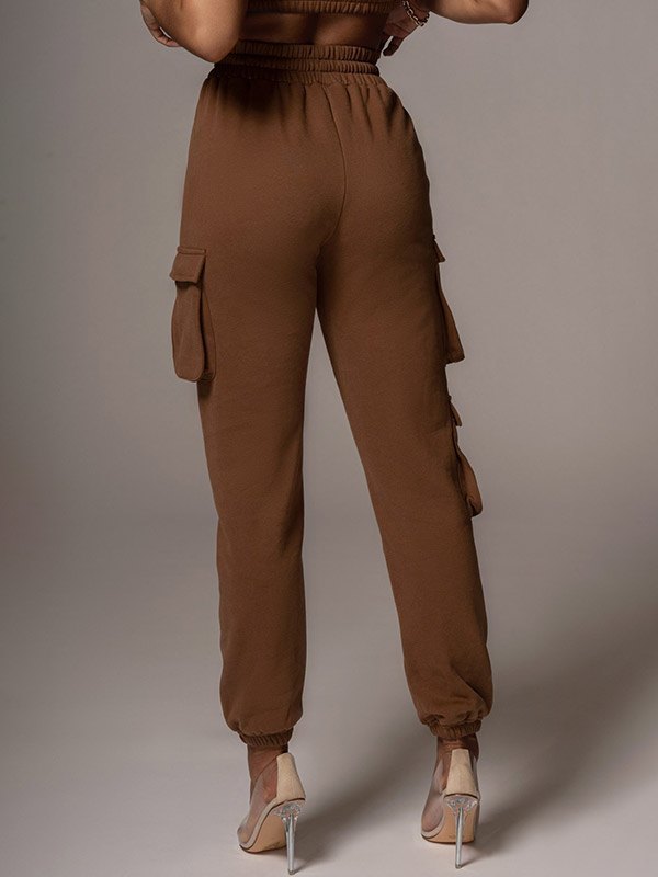 EMMIOL Pantalones jogger con bolsillos laterales